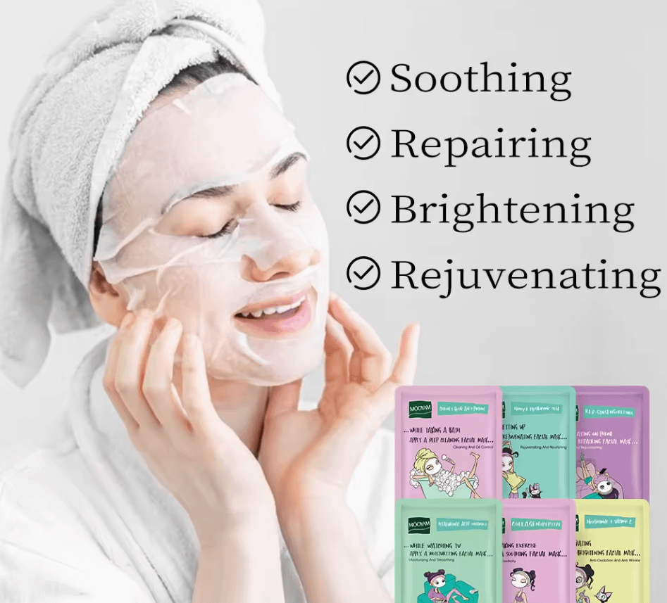 6 Hydrating, Brightening, and Rejuvenating Facial Masks Set - Image 6