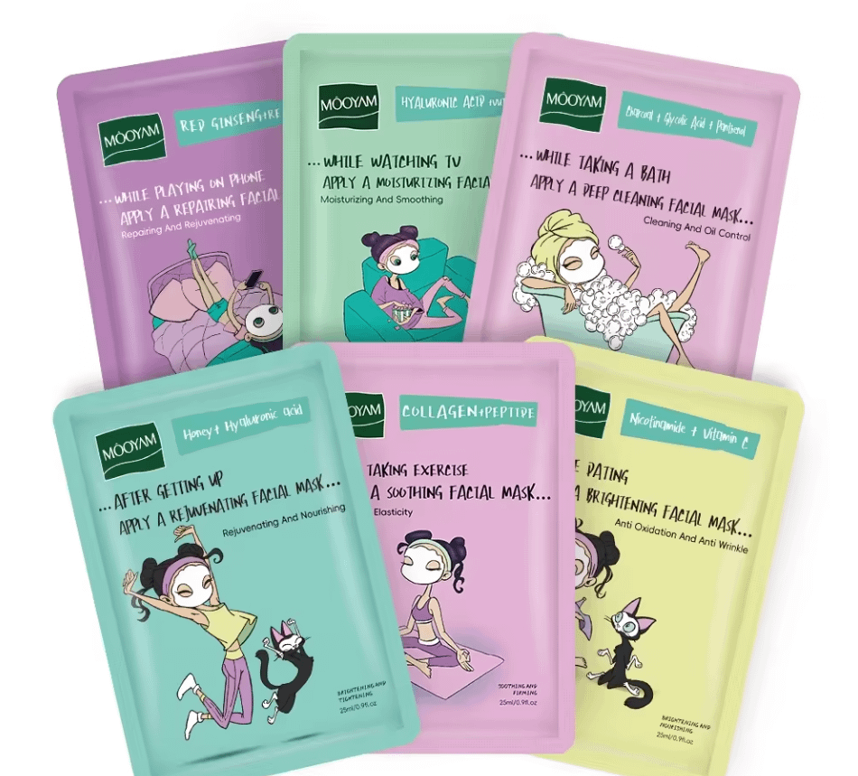 6 Hydrating, Brightening, and Rejuvenating Facial Masks Set - Image 5