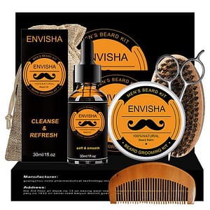 Men's 6 In 1 Natural Beard Grooming Kit