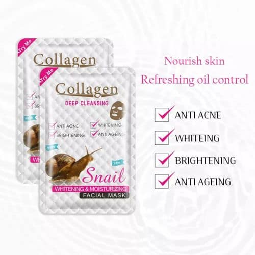 Collagen Deep Cleansing Snail Collagen Facial Sheet Mask - Image 2