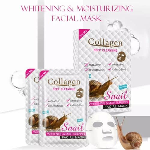 Collagen Deep Cleansing Snail Collagen Facial Sheet Mask - Image 4