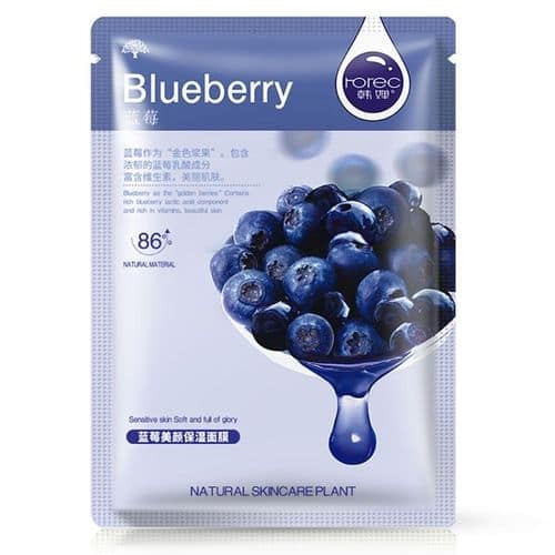 Blueberry Fruit Extract Korean Facial Sheet Mask